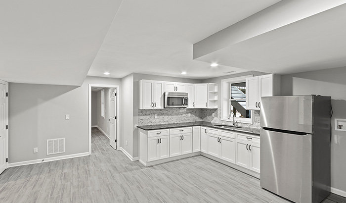 Creating An Open Concept Feel In a Small Space: Applying Open Plan Principles to a Basement Kitchen